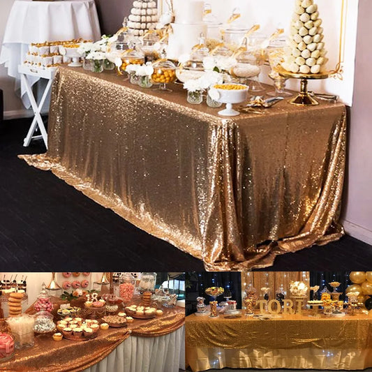Sequin Table Cloth Wedding Party Hotel Banquet Glitter Tablecloth Rectangular