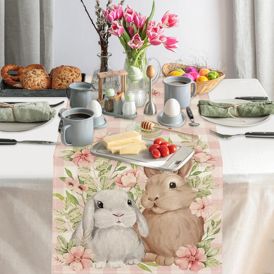 Easter Rabbit Rectangle Table Cloth Washable Rectangle Tablecloth Dinner Tabletop