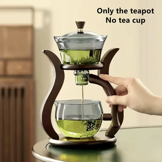 Glass Tea Set Semi Automatic Drip With Infuser Glass Teapot  Magnetic