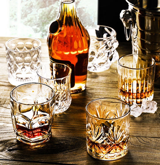 Crystal glass whisky glass, foreign wine glass